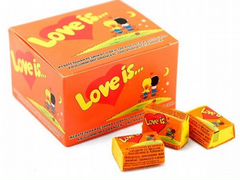 Жвачка "love IS" (Блок 100 штук) апельсин+ ананас