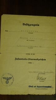 3 рейх 5 наградных документов на генриха шмитца