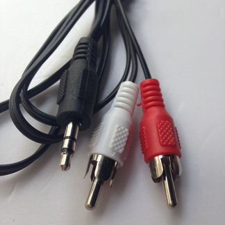 Аудио кабель 1 м 3.5 мм стерео-2 RCA