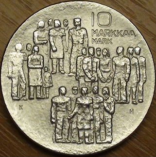10 марок 1977г. 60-я годовщина независимости