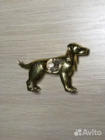 Фигурка Swarovski Собака позолоченная