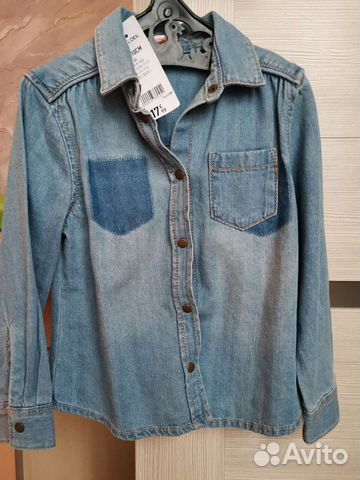Джинсовая рубашка новая, р. 104-110