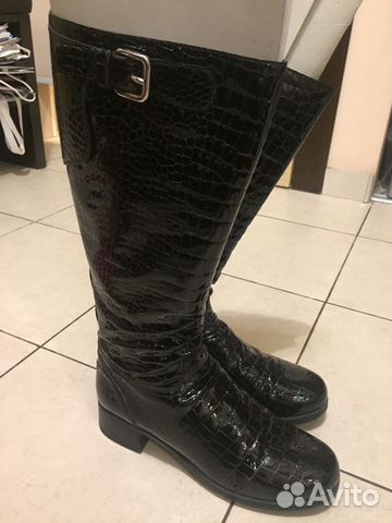 Сапоги лакированные Prada Сапоги лакированные Prada