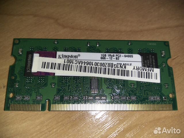 Kingston 1gb 1rx8 pc2-6400s DDR2