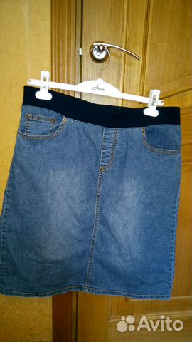 Юбка джинсовая для беременных размер L