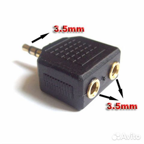 Звуковой переходник 1 Jack 3.5mm - 2 Jack 3.5mm