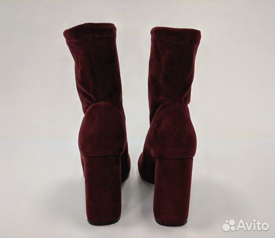 Бордовые ботильоны-носки H.I.T