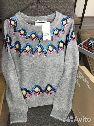 Свитер с пайетками zara Свитер с пайетками zara