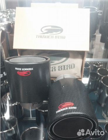 Насадки глушителя карбоновые 90мм thunder bird