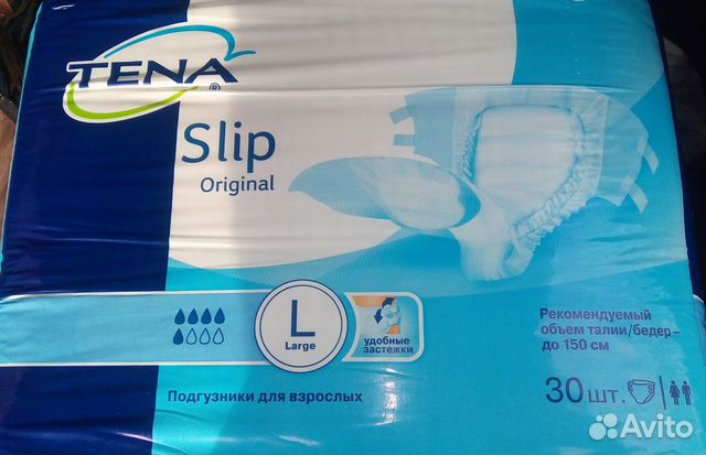 Подгузники для взрослых tena (30 шт.) разм. L