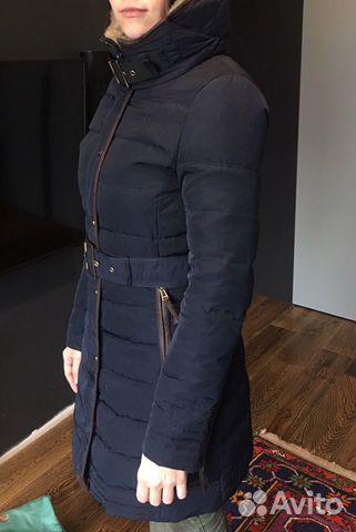 Пальто пуховик Zara пух перо зимний приталенный