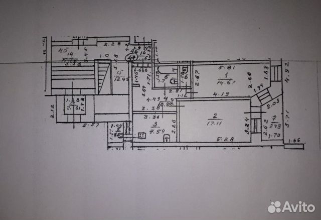 2-к квартира, 54 м², 1/5 эт.