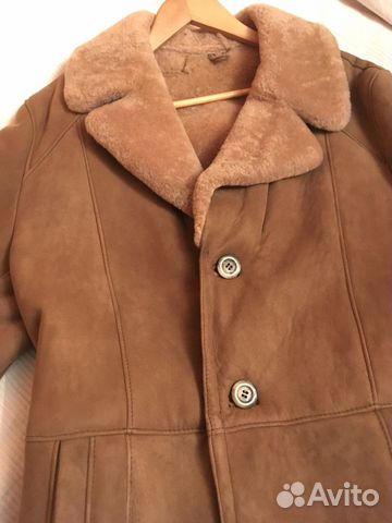 Мужская дубленка (бежевая, новая) размер 52