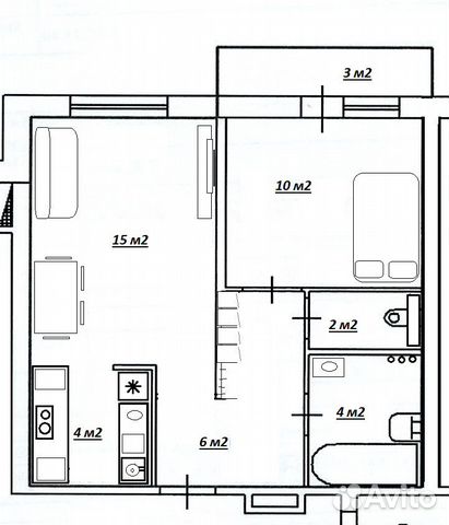 2-к квартира, 41 м², 2/6 эт. 2-к квартира, 41 м², 2/6 эт.