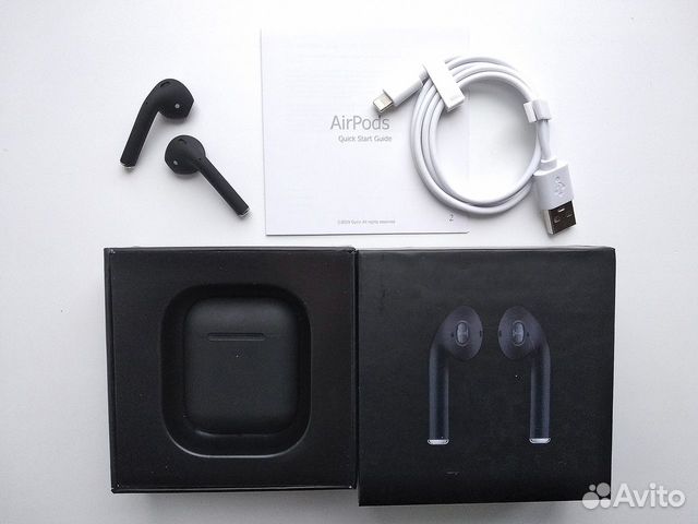 AirPods Black TWS. Чёрные беспроводные наушники