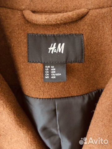 Двубортное мужское пальто H&M, новое Двубортное мужское пальто H&M, новое