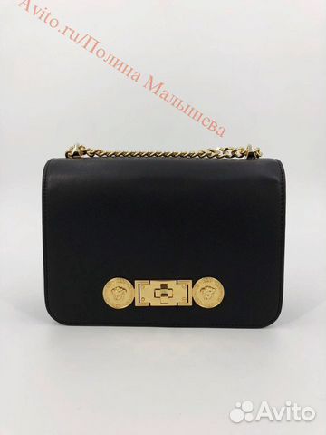 Новая женская сумка мессенджер кожа черная Versace Новая женская сумка мессенджер кожа черная Versace