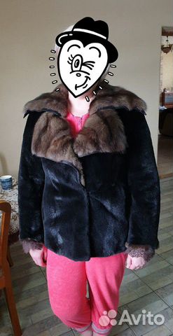 Шуба норка с соболем