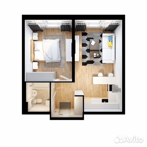 1-к квартира, 45 м², 16/25 эт. 1-к квартира, 45 м², 16/25 эт.
