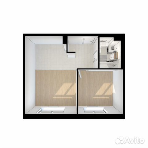 1-к квартира, 44.7 м², 2/15 эт. 1-к квартира, 44.7 м², 2/15 эт.
