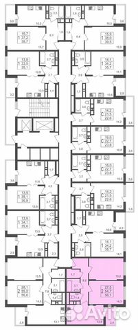2-к квартира, 56.1 м², 11/17 эт.