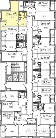 1-к квартира, 40.2 м², 25/25 эт. 1-к квартира, 40.2 м², 25/25 эт.