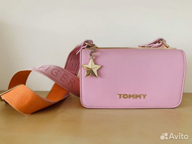 Сумка Tommy Hilfiger нежно розовая с оранжевыми вс