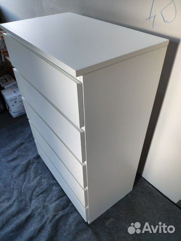 Комод Мальм Икеа с 6 ящиками, белый 80x123 см Комод Мальм Икеа с 6 ящиками, белый 80x123 см