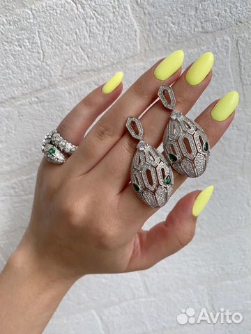Серьги и кольцо Bvlgari новые серебро Серьги и кольцо Bvlgari новые серебро