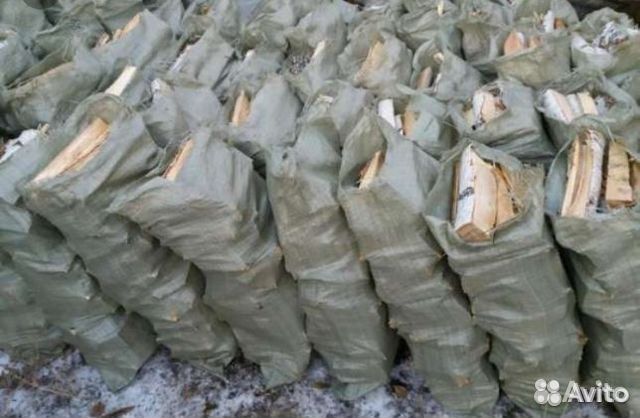 Дрова берёза в мешках