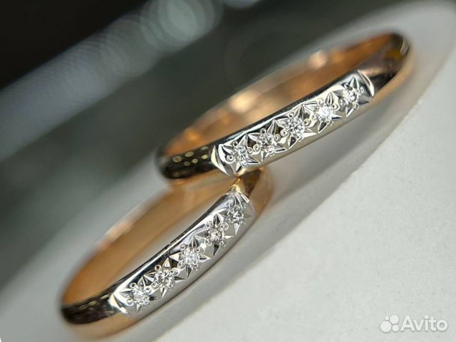 Обручальные кольца золото с бриллиантами 585 пробы