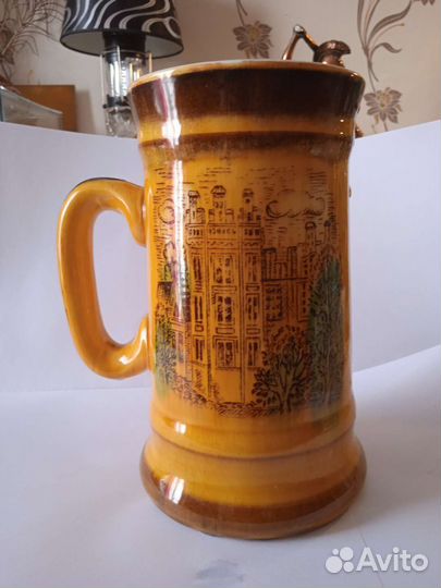 Кружка пивная 60е,ссср1литр,В 19см.Редкость фарфор