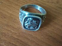 Серебряное кол�ьцо мужское печатка
