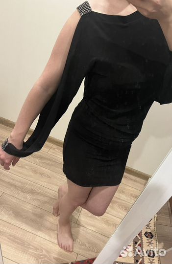 Черное платье мини 44-48