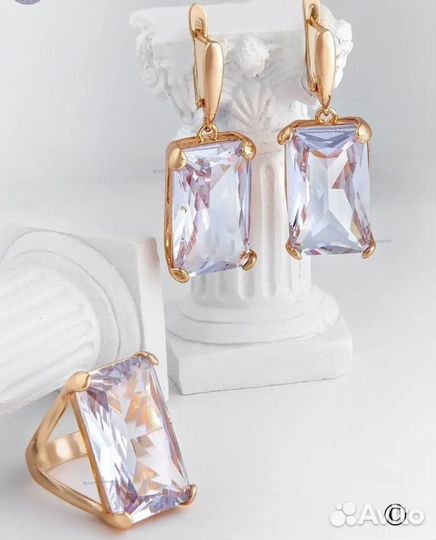 Комплект кольцо и серьги