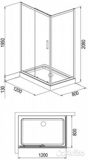 Душевое ограждение 80 120
