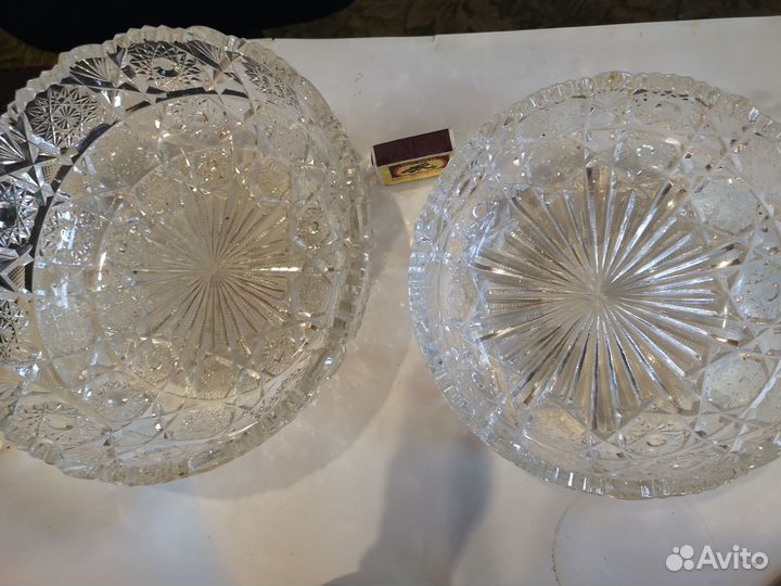 Большие хрустальные салатницы СССР