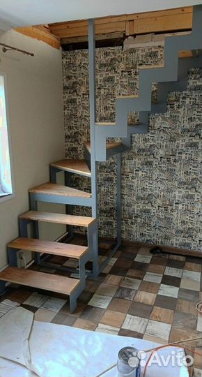 Металлокаркас для лестницы в дом