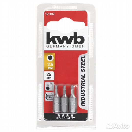 Бита KWB HEX2.5 25мм 3шт