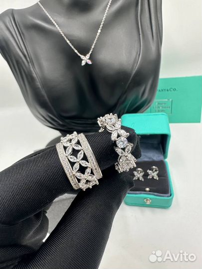 Серьги серебряные Tiffany