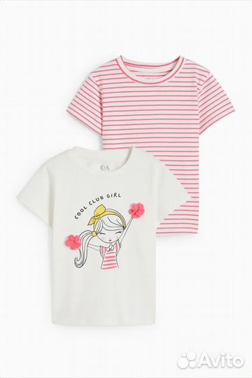 Футболка для девочки 128 134 C&A набор