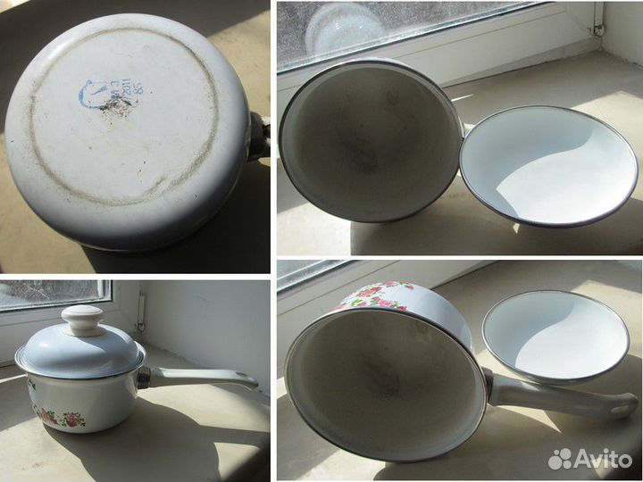 Кастрюли, таз и крышки для кастрюль