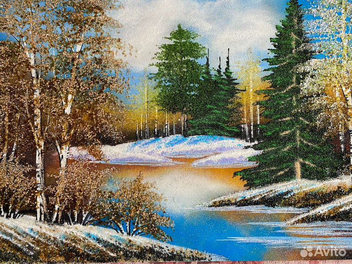 Картина инкрустированная камнями, ручная работа