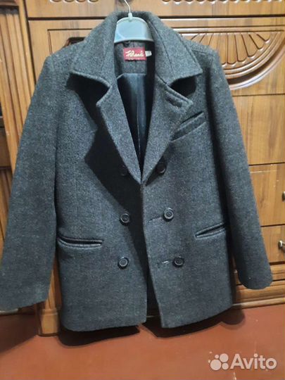 Пальто серое