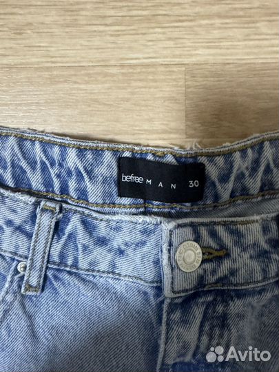 Джинсы befree голубые широкие базовые