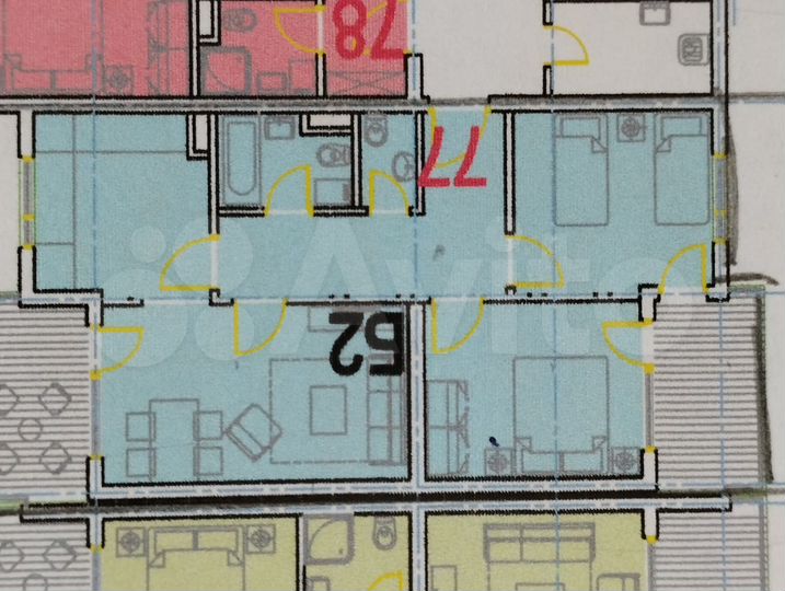 2-к. апартаменты, 71,3 м², 5/6 эт.