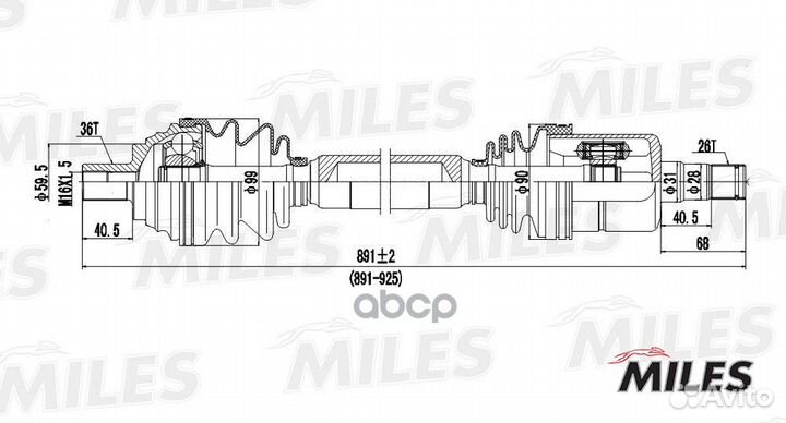 GC02006 miles Привод в сборе правый GC02006 Miles