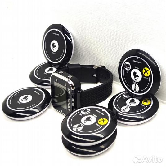 Комплекты системы вызова: кнопка и часы официанта