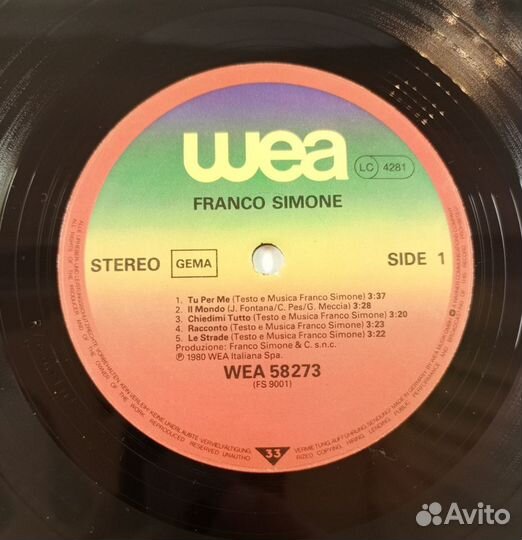 LP Franco Simone – Franco Simone / Germany 1981