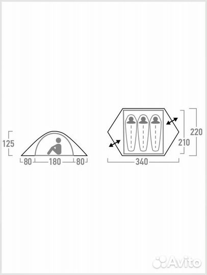 Палатка 3-местная Outventure Teslin 3